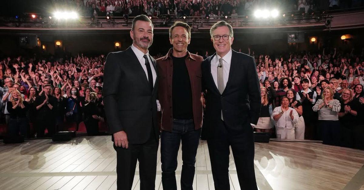 Photo of Jimmy Kimmel, Seth Meyers and Stephen Colbert