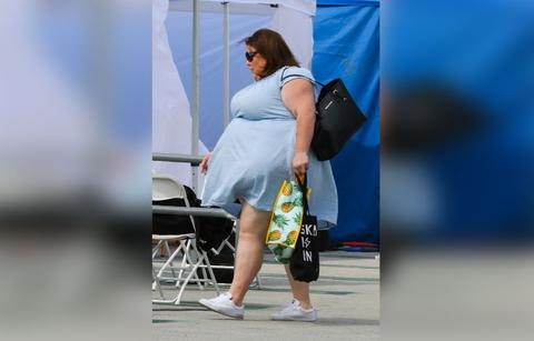 Chrissy Metz Flashes Underwear Under Short Dress