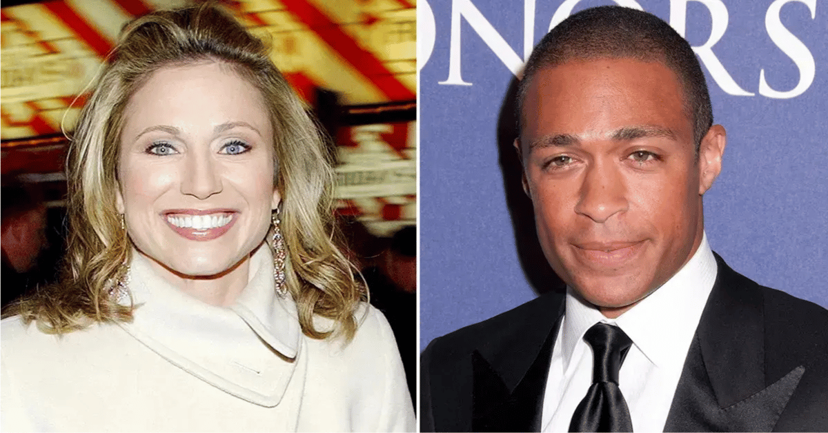 Split photo of T.J. Holmes and Amy Robach