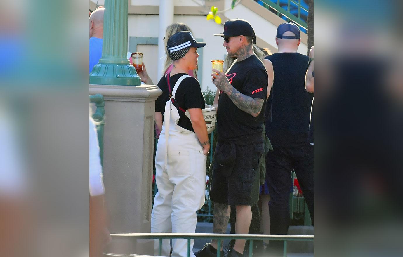 Pink And Carey Hart in Disneyland PDA