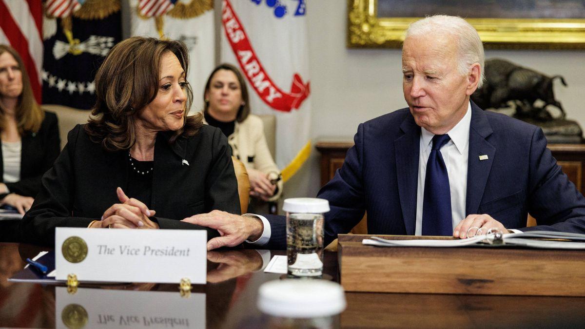 A photo of Kamala Harris and Joe Biden