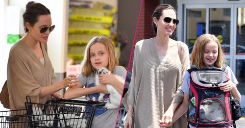 Angelina Jolie takes her daughter Vivienne and their bunny to a pet store for toys and treats. Angelina, joined by her daughter and a bodyguard, spent about 20 minutes at a local Petco shopping for things for their bunny.