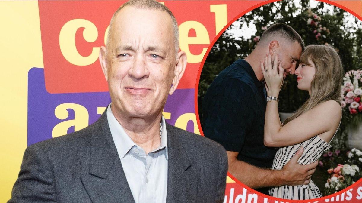 Photo of Tom Hanks, Travis Kelce and Taylor Swift