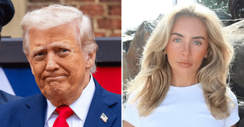 Split photo of Donald Trump and Bonnie Blue