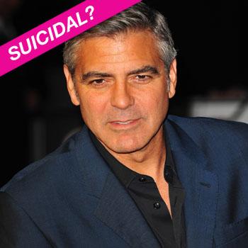 //george clooney suicidal splash