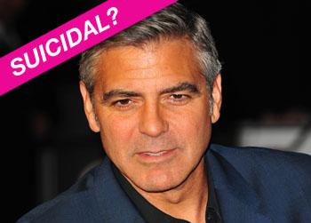 //george clooney suicidal splash