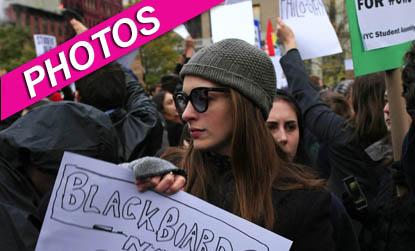 //anne hathaway protests