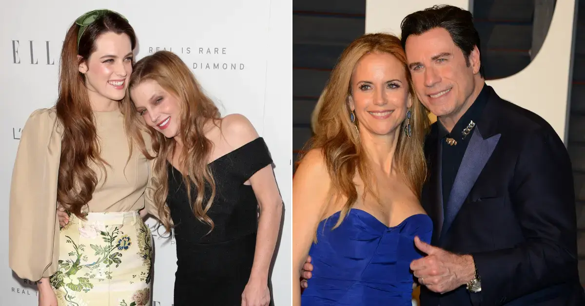Photo of Riley Keough and Lisa Marie Presley, Kelly Preston and John Travolta