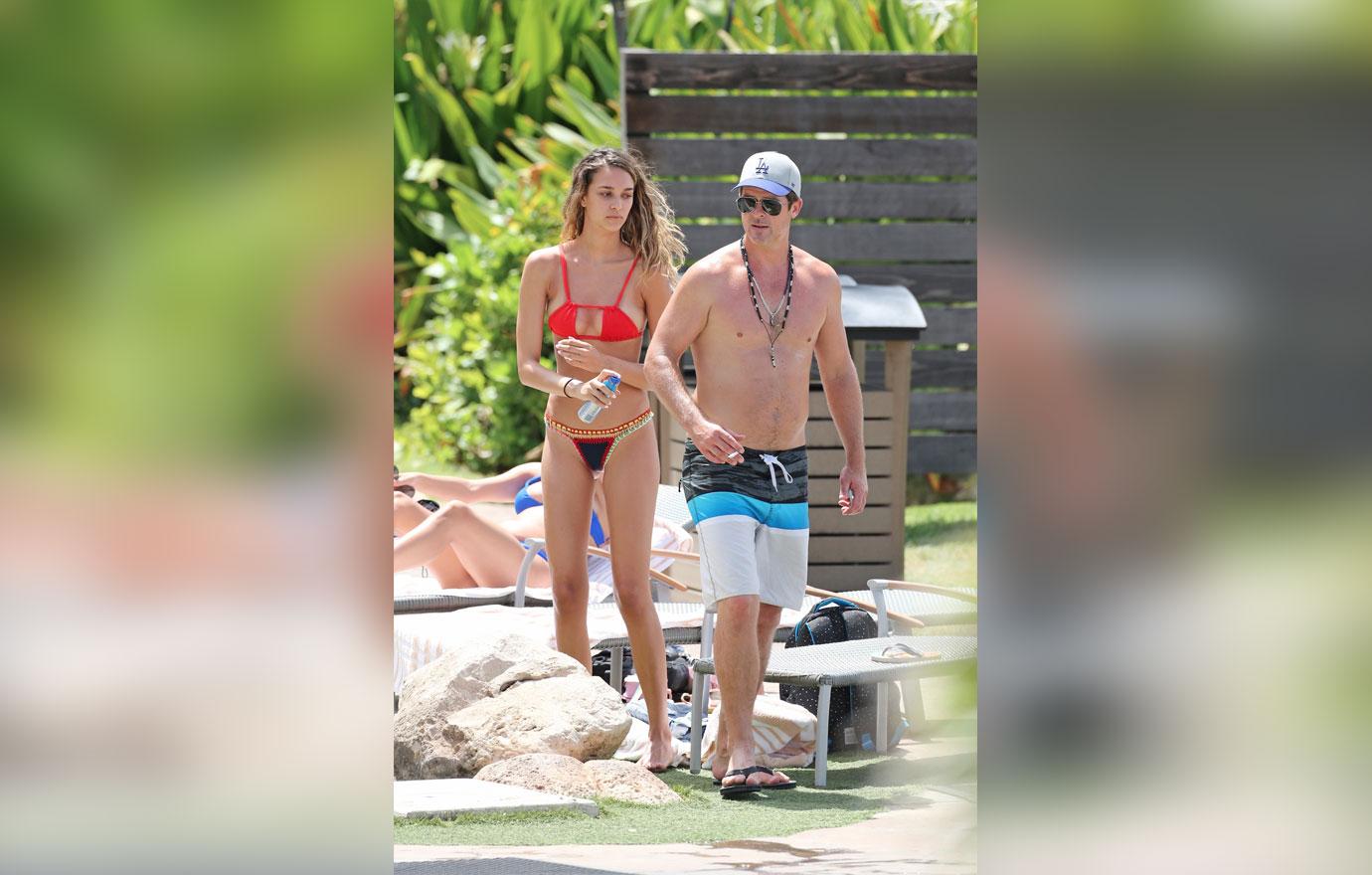 robin thicke girlfriend april love geary baby bump bikini