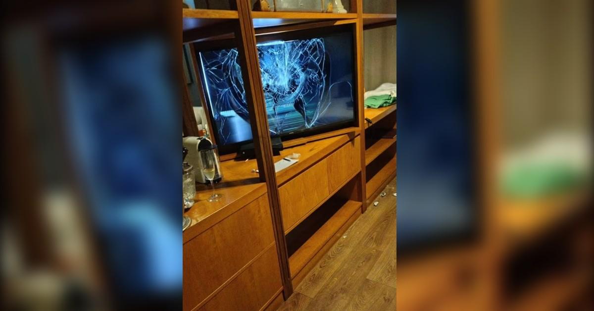 liam payne smashed tv set hotel room