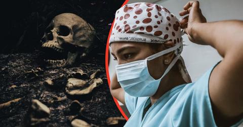 A hospital worker is accused of bringing home human remains and eating them.