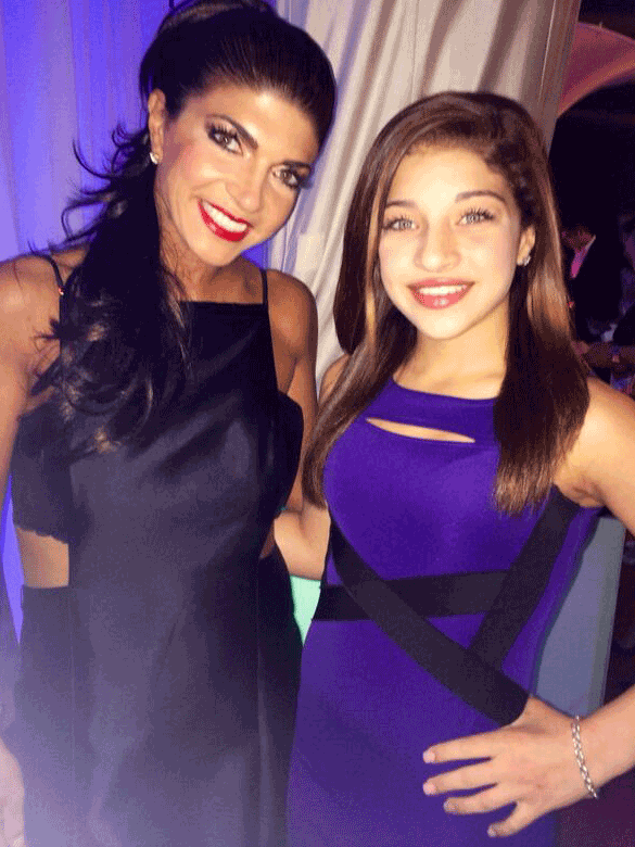 Teresa Giudice Wears Sexy Cut Out Dress To Bat Mitzvah With Daughter Gia 