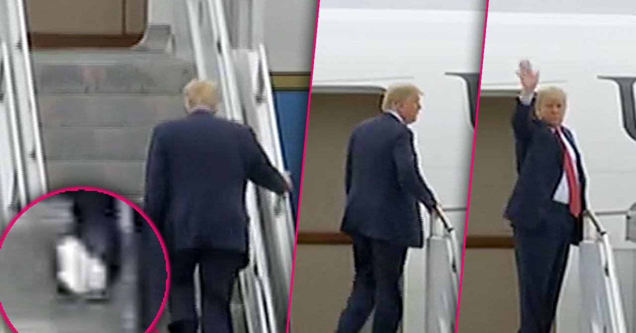 Donald Trump Enters Air Force One With Toilet Paper Stuck To Shoe