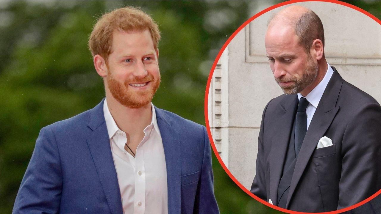 Split photos of Prince Harry and Prince William