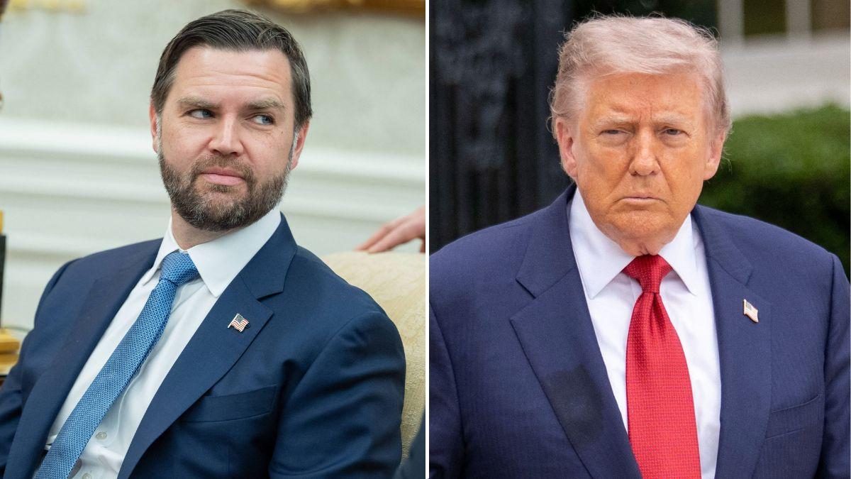 split image of J.D. Vance and Donald Trump