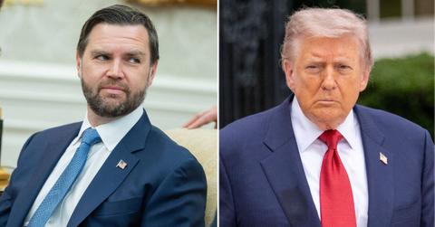 split image of J.D. Vance and Donald Trump