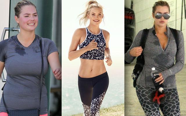 //Celebrity exercise sweat