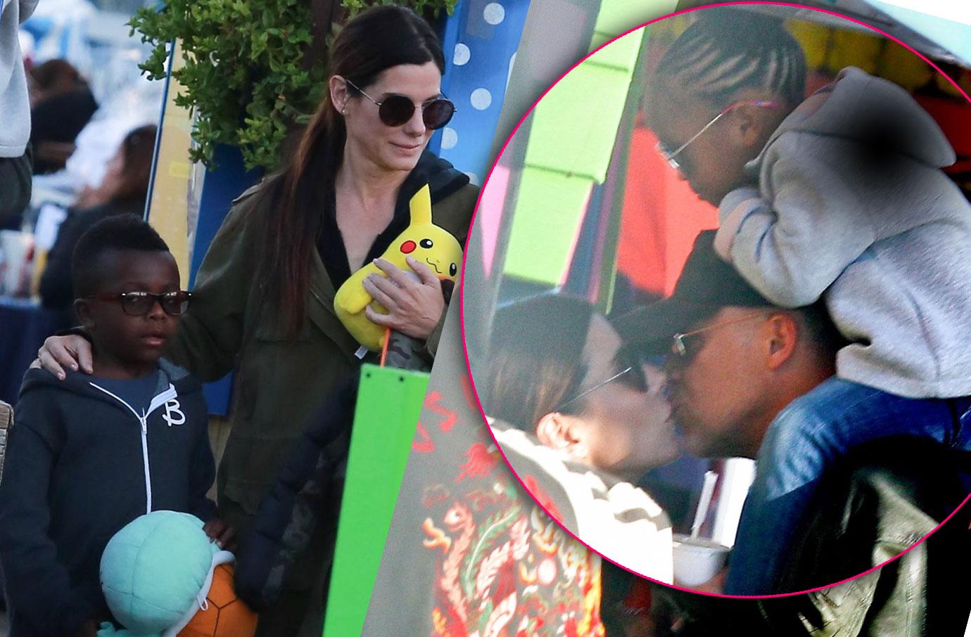 Sandra Bullock Bryan Randall Her Kids Amusement Park Pics