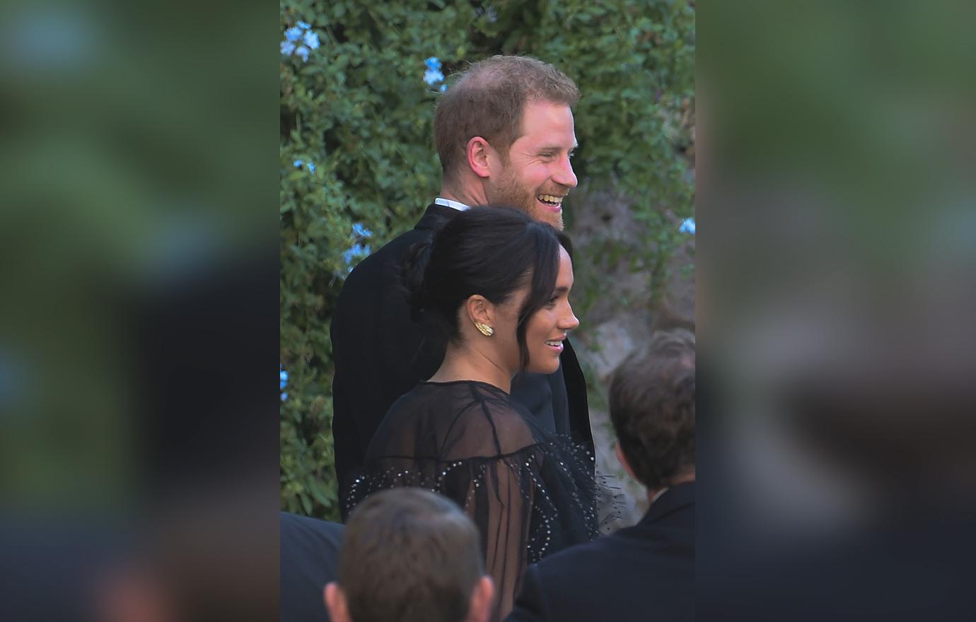 Prince Harry and wife Megan Markle arrive at the Villa Aurelia in Rome to attend the wedding of Misha Nonoo and Michael Henn.