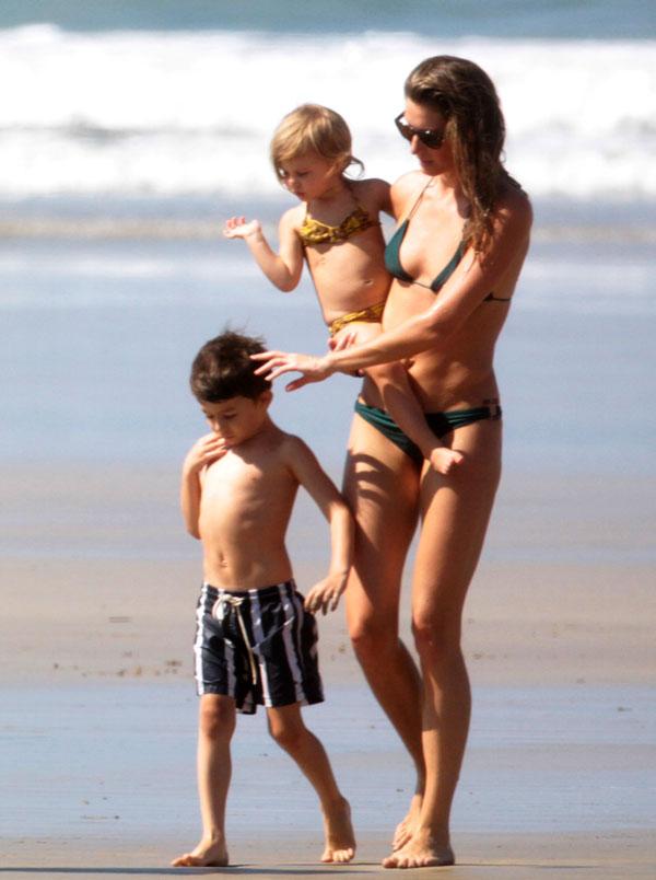 Gisele Bundhen Bikini Photos -- Family Beach Day In Costa Rica