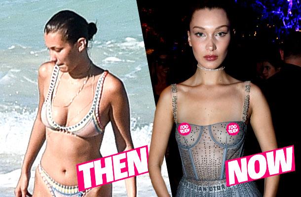 //bella hadid nipples dress boobs weight loss pp