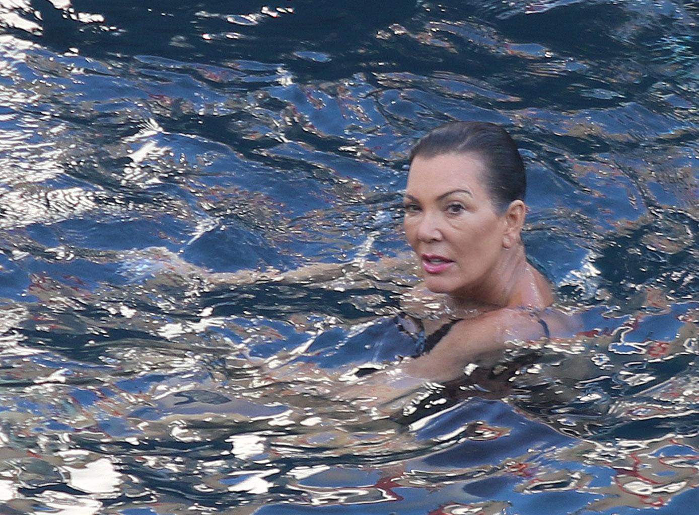 Kris Jenner Thrown In Pool
