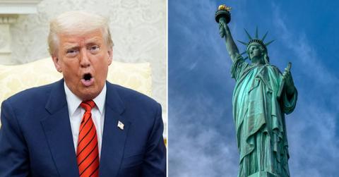 photo of Trump and Statue of Liberty