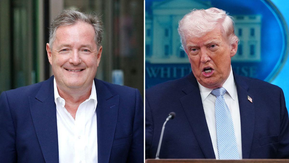 split image of Piers Morgan and Donald Trump