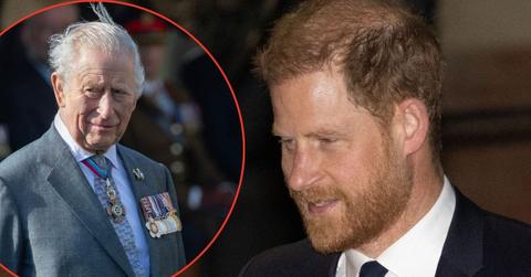 Split photo of Prince Harry and King Charles
