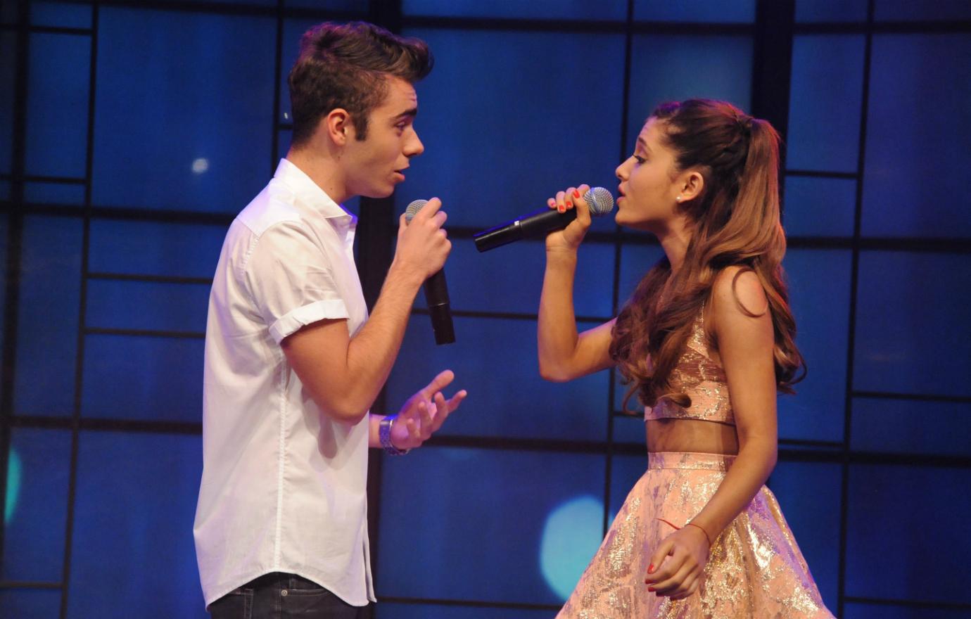 Ariana Grande performed with Nathan Sykes of The Wanted on 'LIVE with Kelly and Michael,' distributed by Disney-ABC Domestic Television.