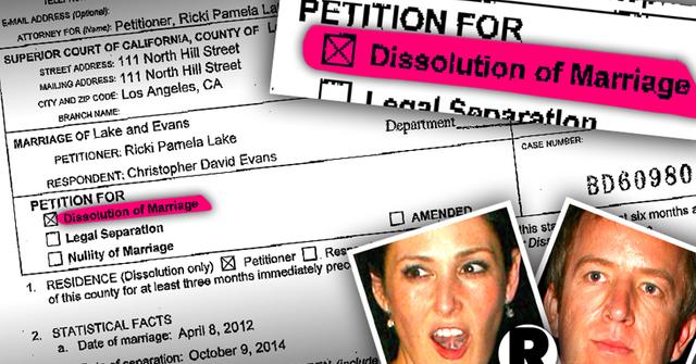 //ricki lake christian evans official divorce documents pp sl