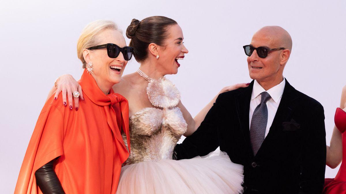 Photo of Merly Streep, Emily Blunt and Stanley Tucci