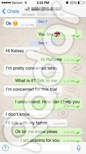 READ Raffaele Sollecito's Desperate Texts To Kelsey Kay: 'If The