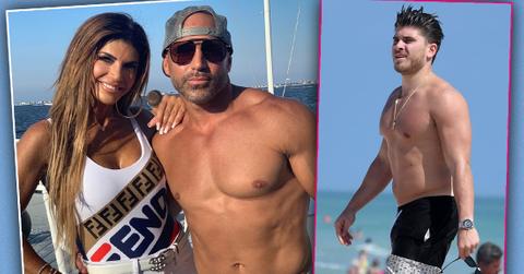 Teresa Giudice and Brother Joe Gorga at Beach Inset of Blake Schreck