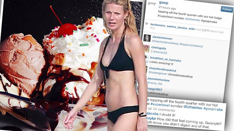 Gwyneth Paltrow Slammed Chocoloate Sundae Instagram