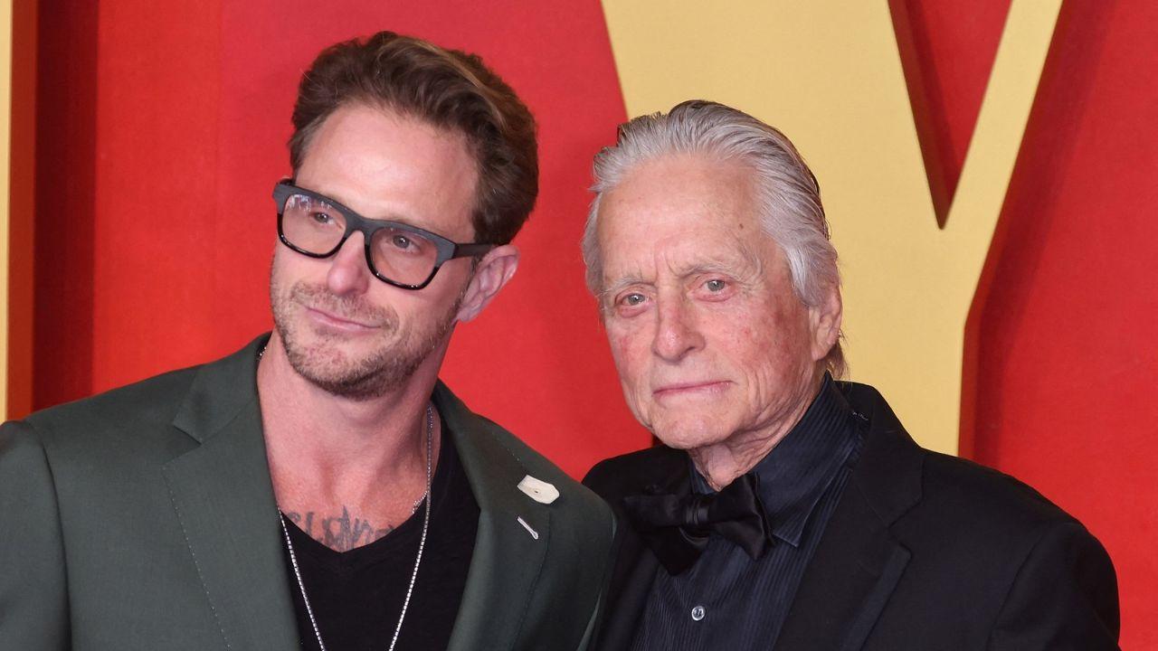 A photo of Cameron Douglas alongside Michael Douglas