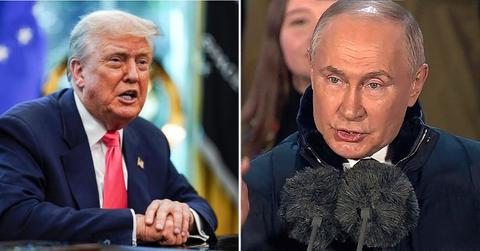 split photo of Donald Trump and Vladimir Putin
