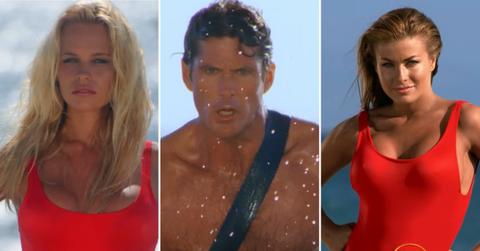 Split photos of David Hasselhoff, Carmen Elektra and Brooke Burns