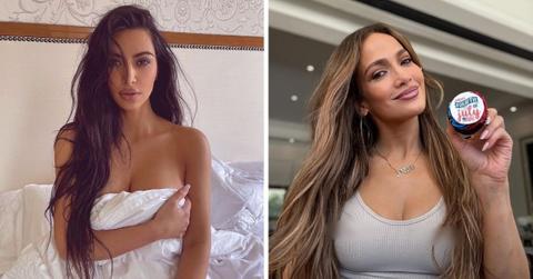 Split photo of Kim Kardashian, Jennifer Lopez