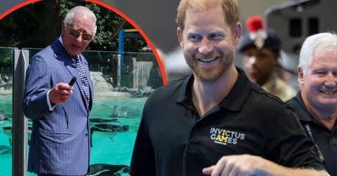 Split photo of Prince Harry and King Charles