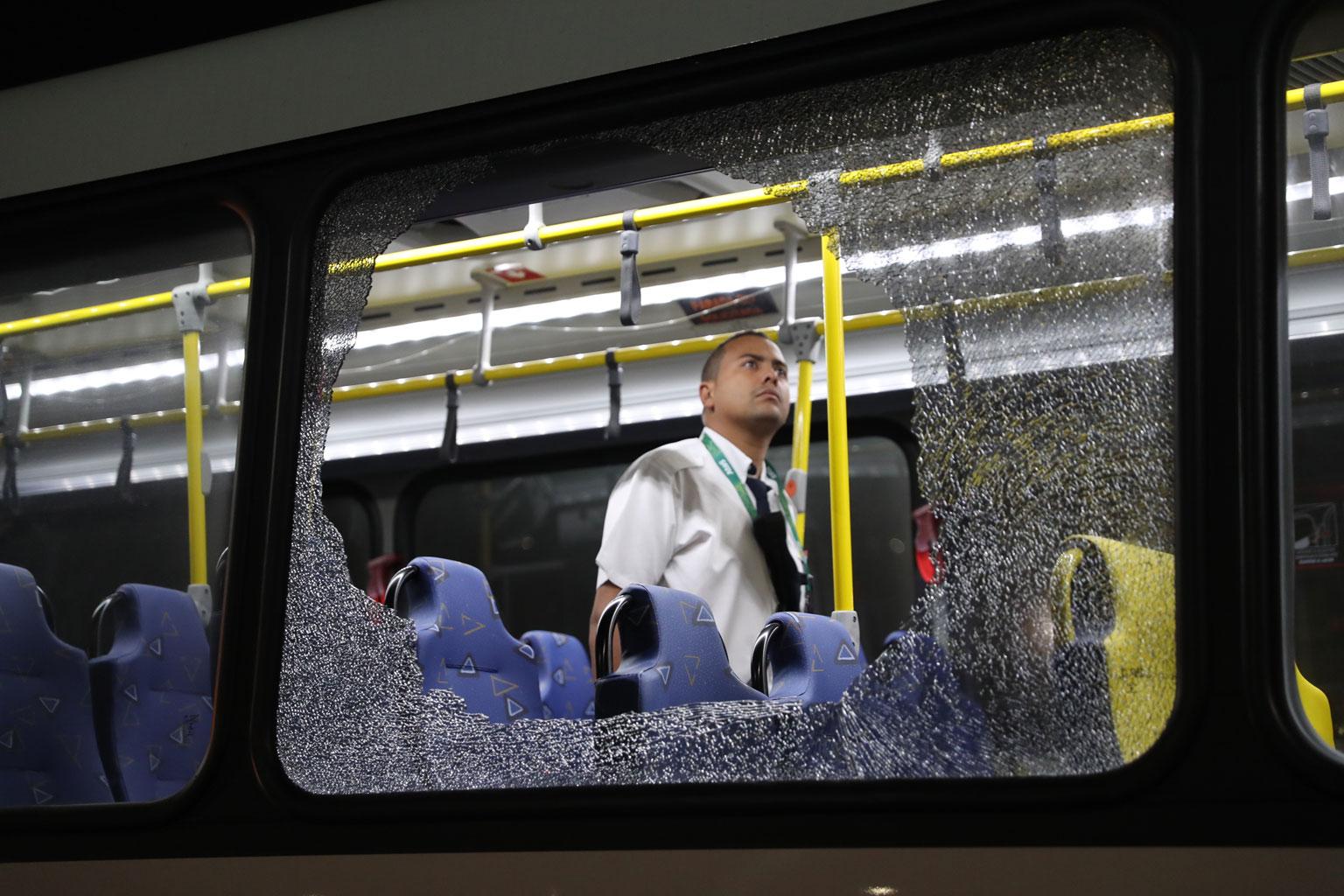 Rio Olympics 2016 Disasters Media Bus Shooting Pool Green