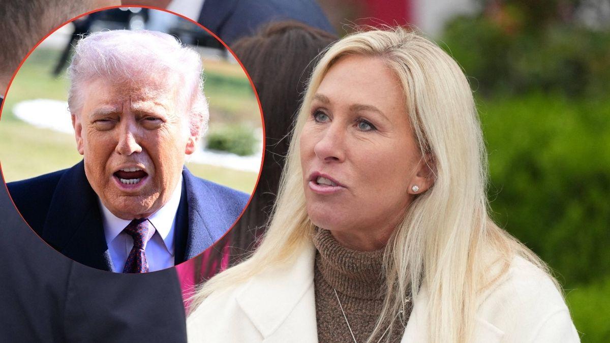 Composite photo of Donald Trump and Marjorie Taylor Greene