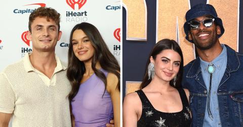 Split photo of James Kennedy and Ally Lewber, Matt James and Rachael Kirkconnell