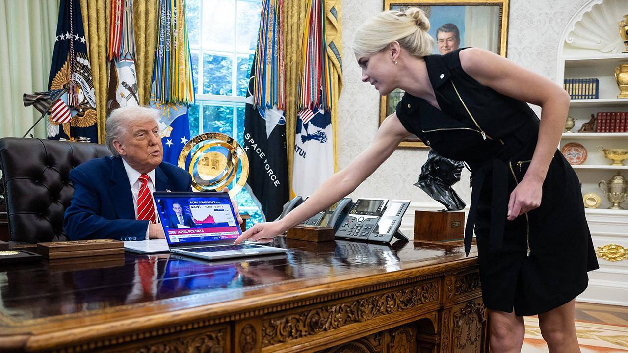 President Trump and Natalie Harp in the Oval Office