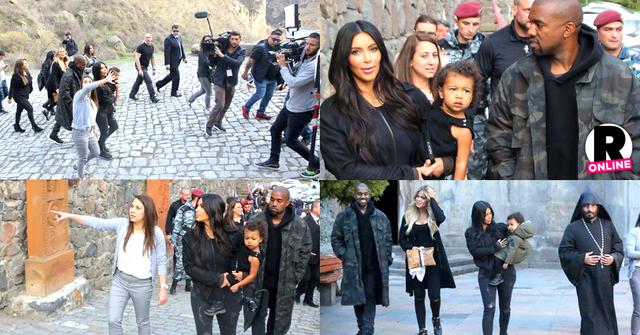 Kim Khloe Kardashian Kanye North West Armenia Monastery SIghtseeing