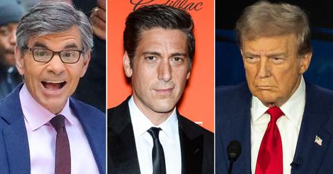 Composite photo of George Stephanopoulos, David Muir, Donald Trump