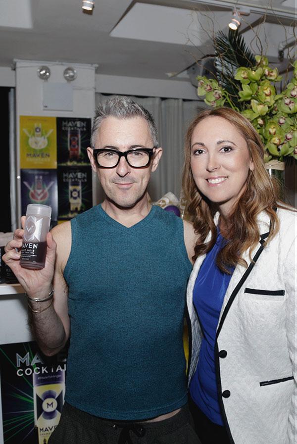 //Alan Cumming of The Good Wife with Stephenie Harris at Maven Cocktails NYFW Pop Up Happy Hour