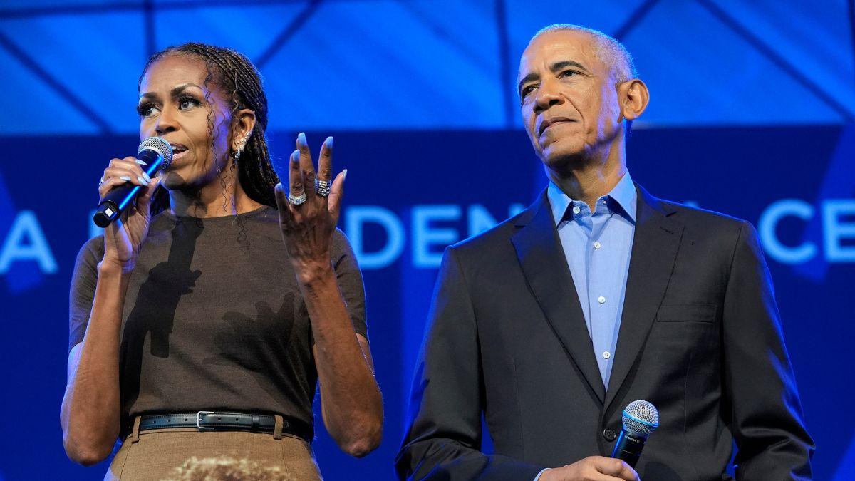 A photo of Michelle and Barack Obama