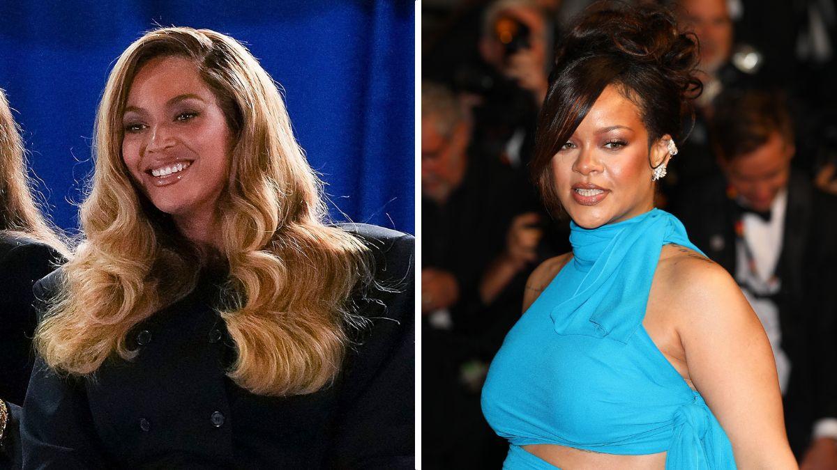 Split photos of Beyonce and Rihanna