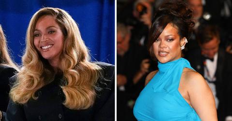 Split photos of Beyonce and Rihanna